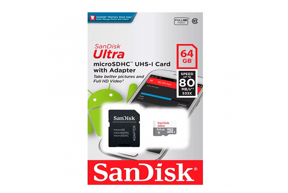 Memoria Micro SD 64GB Sandisk Clase 10