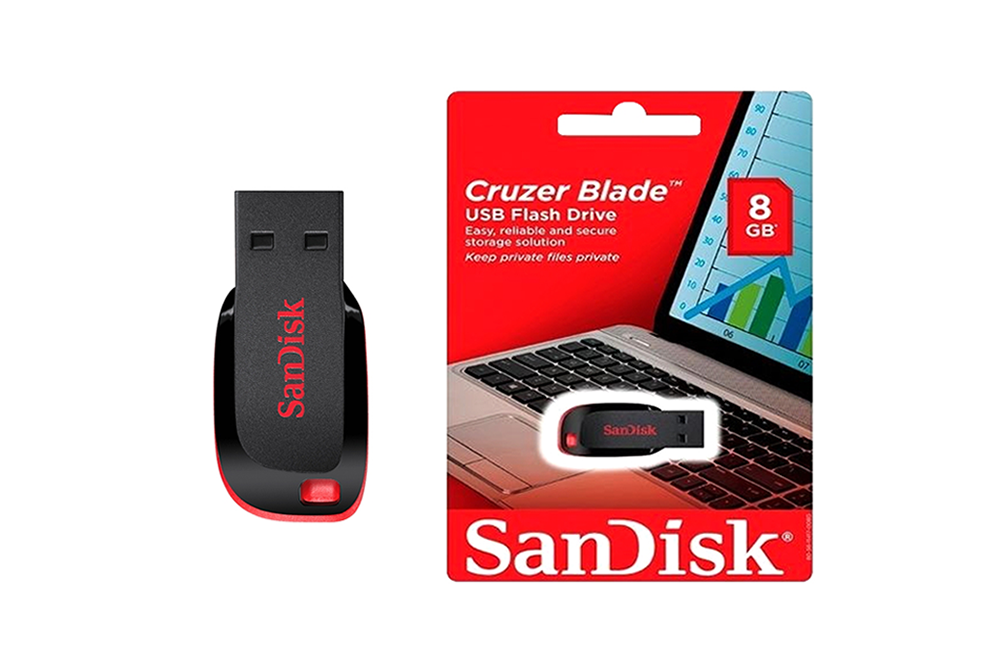 Memoria USB Cruzer Blade 8GB - Sandisk Negro