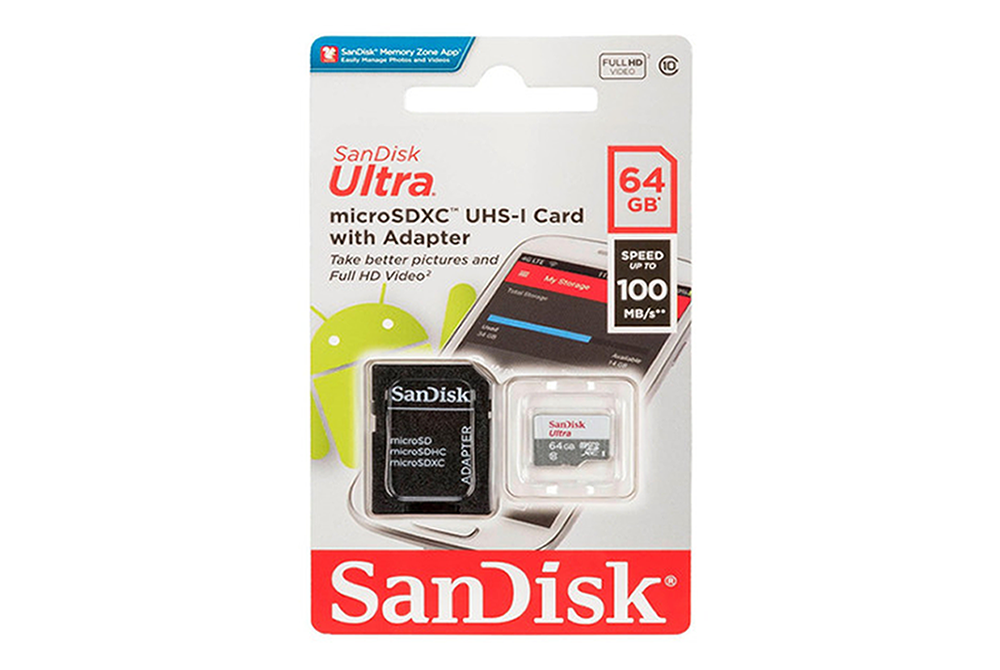 Memoria Micro SD 64GB 100MB-S Sandisk Clase 10