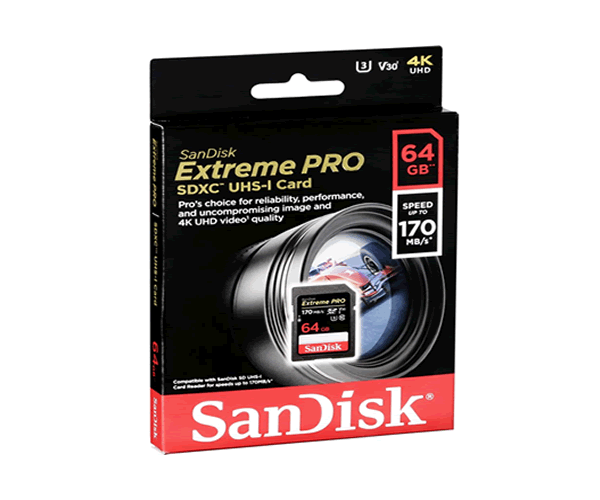 MEMORIA SD-HC 64GB SANDISK EXTREME PRO 170MB/S 4K
