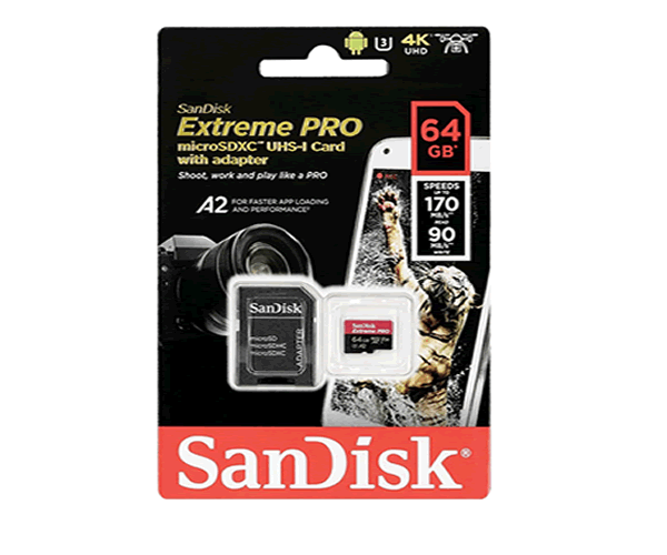 MEMORIA MICRO-SD-HC 64GB SANDISK EXTREME PRO 170MB